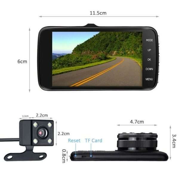 4 Inch Dash Camera with Reverse Camera