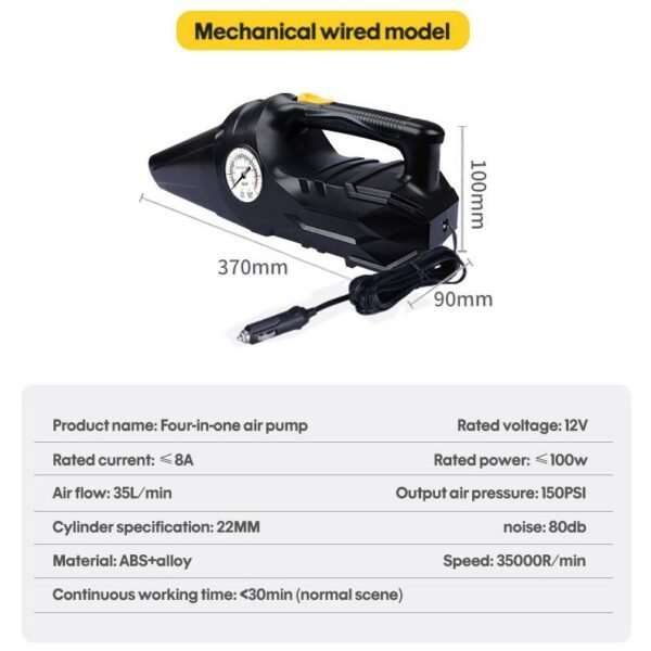 Multifunctional Tire Air Pump &amp; Car Vacuum Cleaner