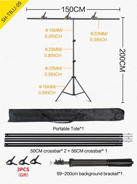 Photography T-shaped Backdrop Stand