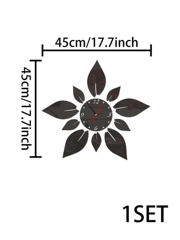 Flower Shaped Wall Clock - 1set