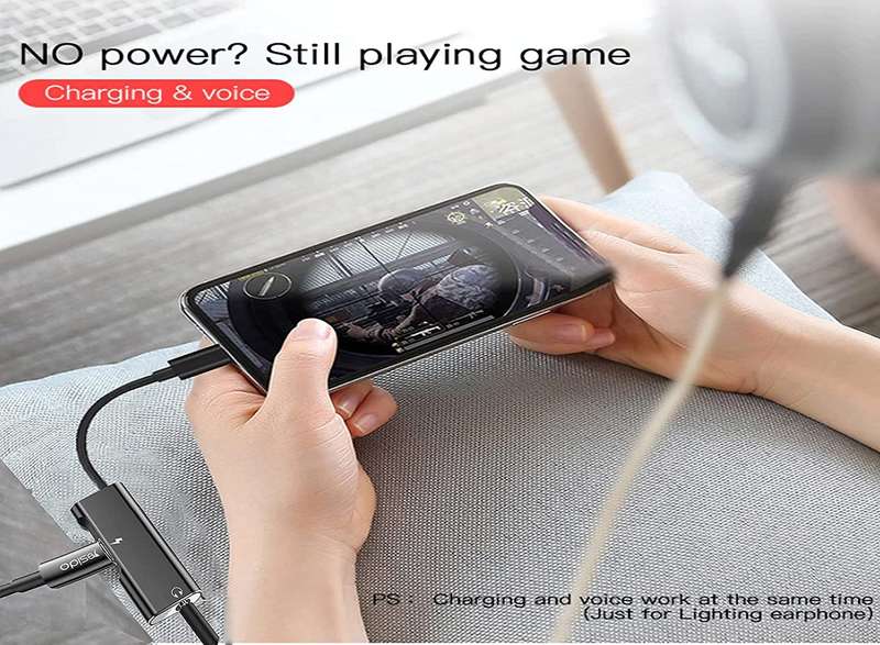 2-in-1 IP Male to 3.5mm + IP Female AdapterUse for: charging, music