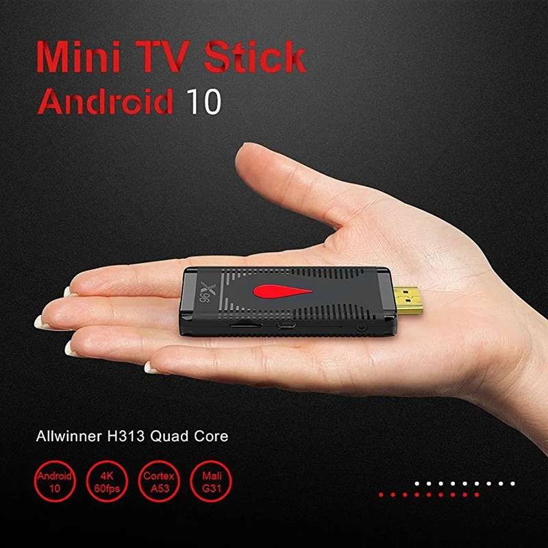 X96 S400 Allwinner H313 1GB RAM 8GB ROM 2.4G Wifi Android 10.0 4K VP9 H.265 Smart TV Stick Stream...
