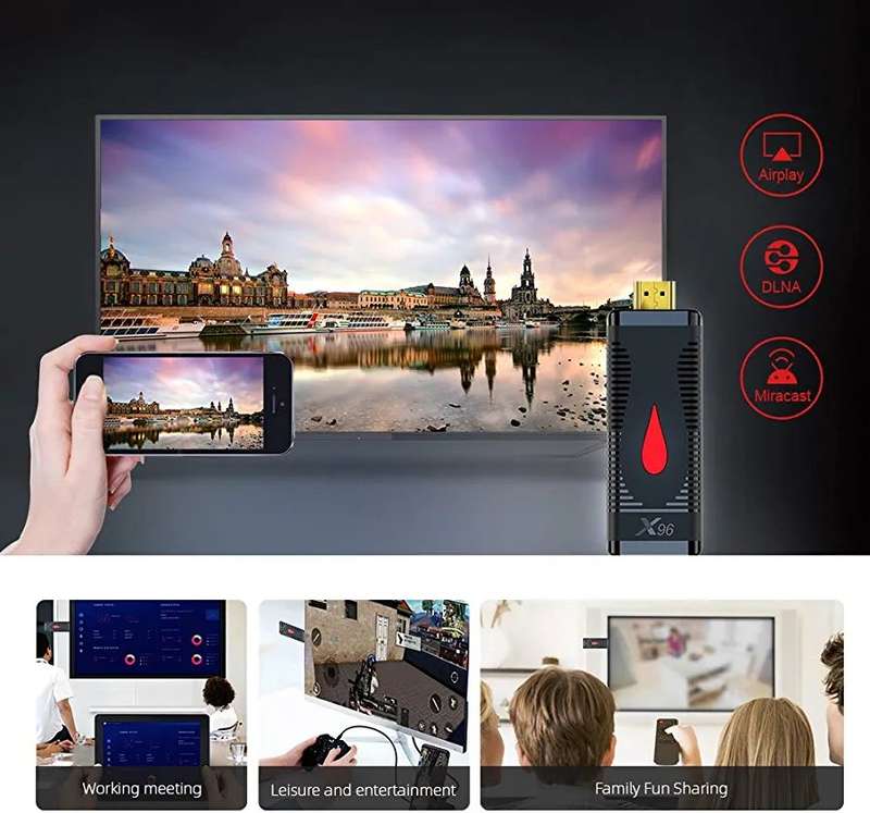 X96 S400 Allwinner H313 1GB RAM 8GB ROM 2.4G Wifi Android 10.0 4K VP9 H.265 Smart TV Stick Stream...