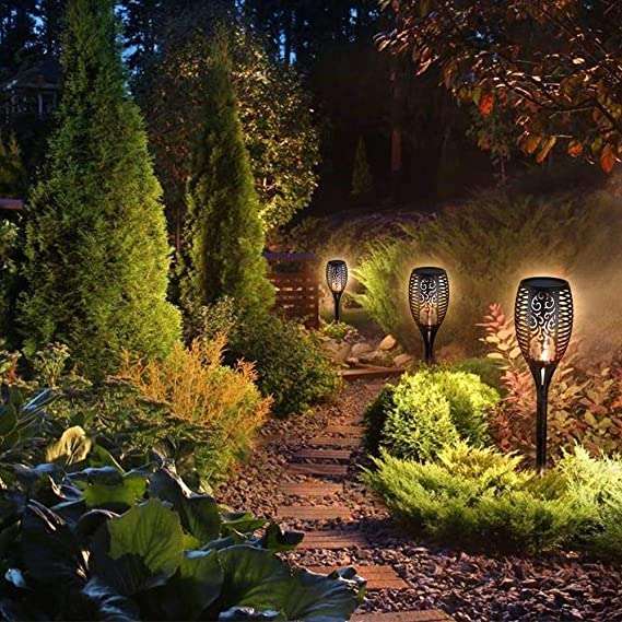Solar LED Flickering Flame Outdoor Light