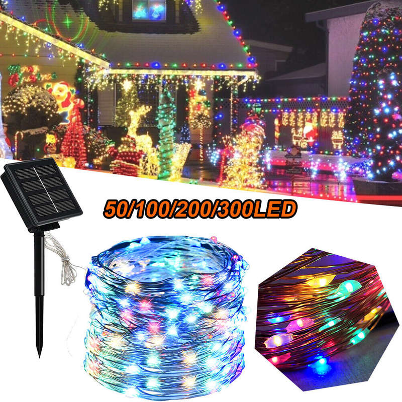 Solar Powered String  RGB Light - Copper Wire Lights - 10m
