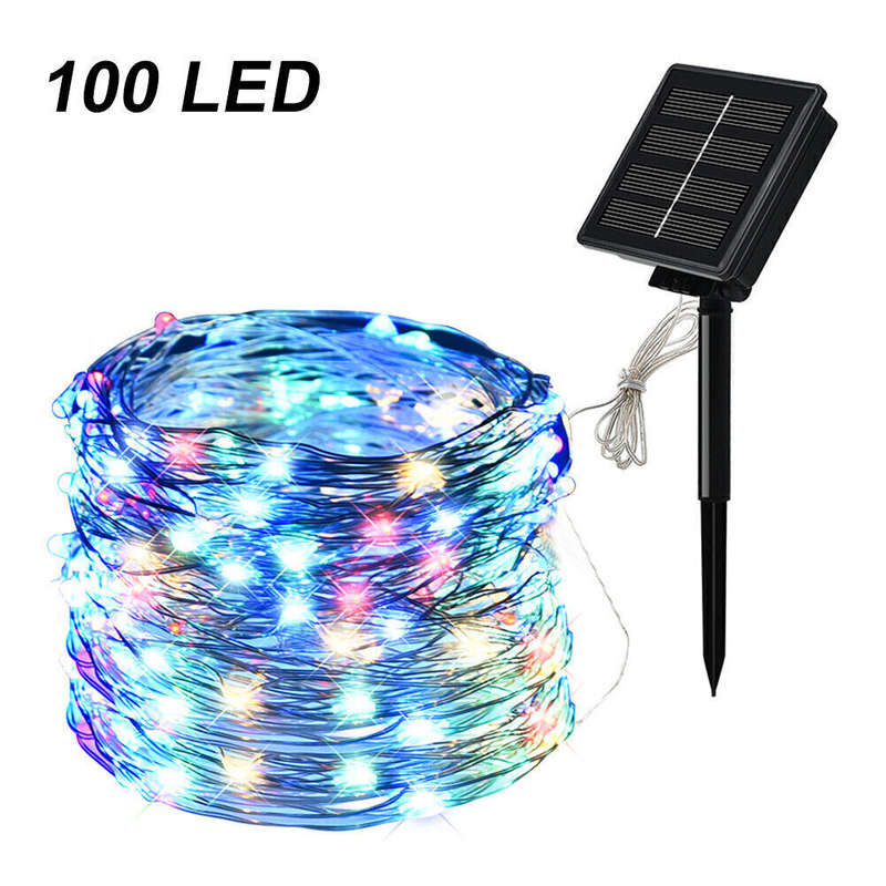 Solar Powered String  RGB Light - Copper Wire Lights - 10m