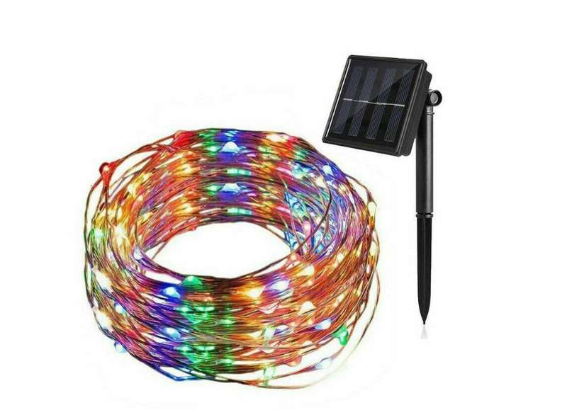 Solar Powered String  RGB Light - Copper Wire Lights - 10m