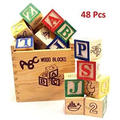 48 Piece Wooden Educational ABC Blocks