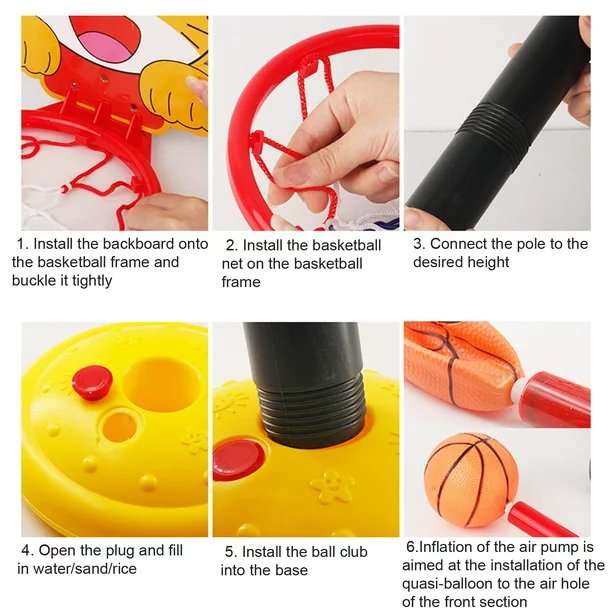 1 Set Basketball Stand Toys Adjustable with Base