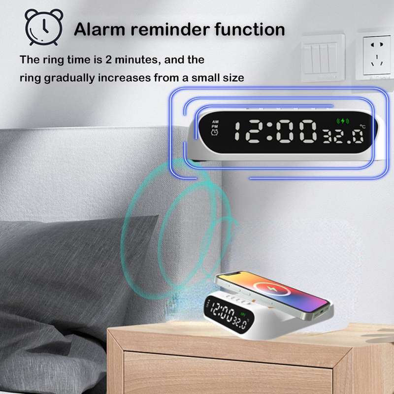 15w Wireless Fast Charging Digital - Alarm Clock - XF0750