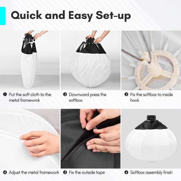 Plastic Lantern Ball Shaped Softbox Lighting Kit