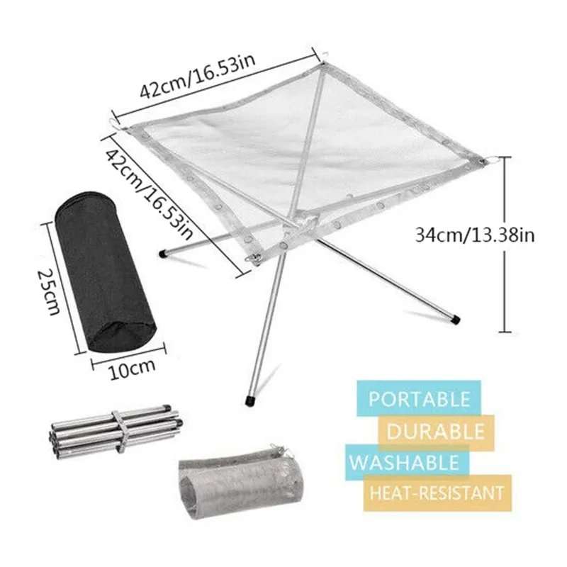 Folding Campfire Stand - Portable Fire Pit Bonfire Stand - Foldable Campfire Grill