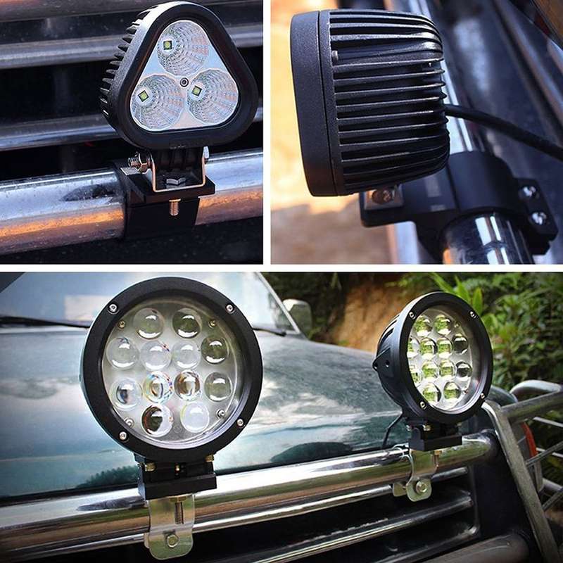 2 Light Bracket Clamp Kit - LED Car Work Fog Lamps Bull Bar Bracket