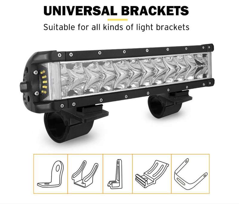 2 Light Bracket Clamp Kit - LED Car Work Fog Lamps Bull Bar Bracket