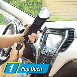 Windshield Sun Shade - Foldable Car Sunshade Umbrella - Full Block Heat UV Ray