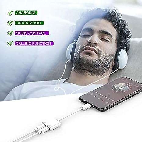 2 in1 Lightning Headphone Audio &amp; Charger Adapter Splitter - AB-S663-i