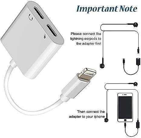 2 in1 Lightning Headphone Audio &amp; Charger Adapter Splitter - AB-S663-i