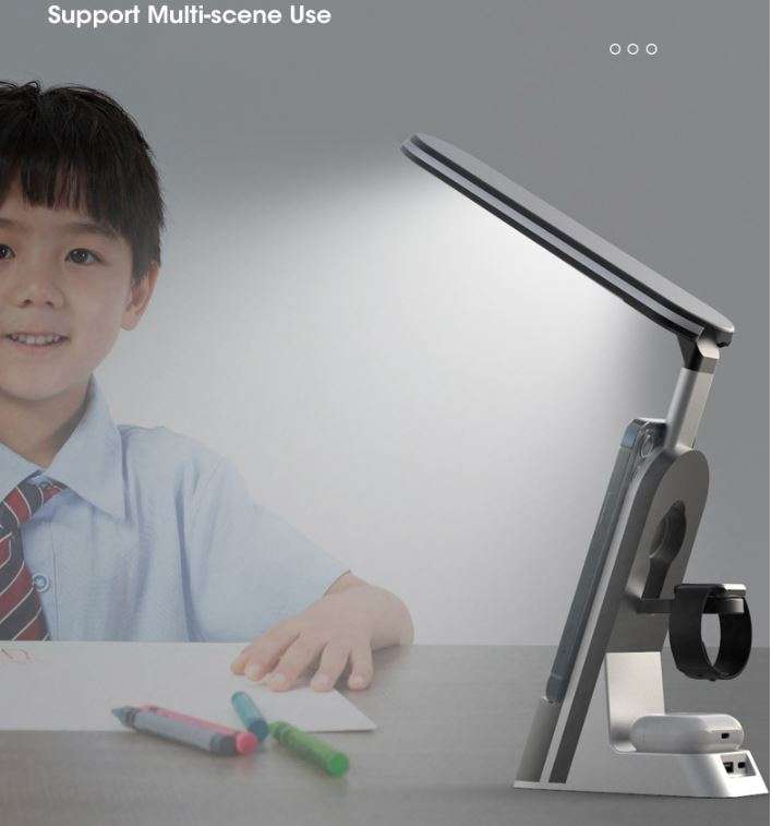 7 in 1 15W Wireless Fast Charger - Desk Lamp &amp; Alarm Clock - AB-S860
