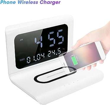 Foldable Q1 Wireless Charger Stand with Time Display - XF0751