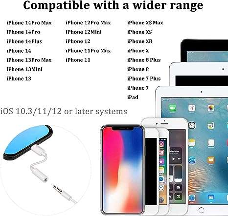 Lightning to 3.5 mm Headphone Jack Audio Aux Adapter
