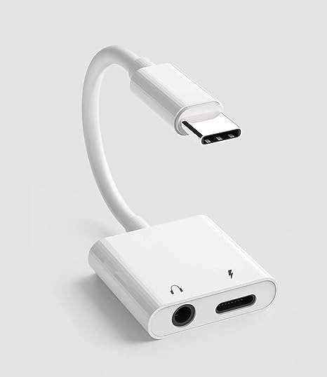Type C Splitter - Type C to 3.5mm Female Headphone Jack AUX  & Type C Female Charging Adapter