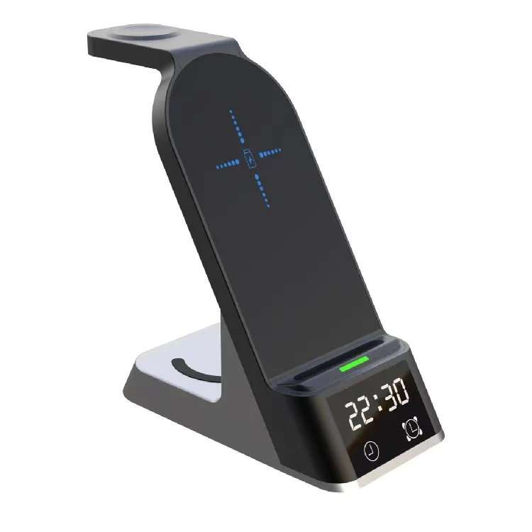 6 In 1 Wireless Fast Charger With Digital Display &amp; Alarm Clock - AB-S858