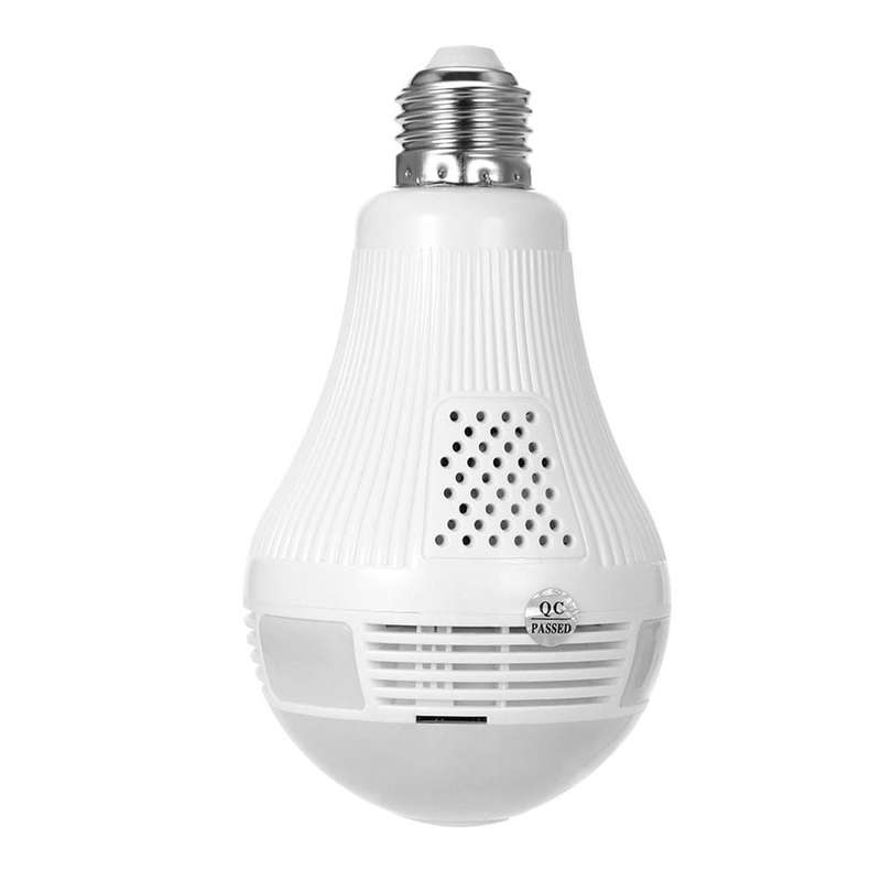 E27 WIFI 360 Bulb Camera - Mini Panoramic Fish Eye Camera - Night Vision, Support for Android/iOS...