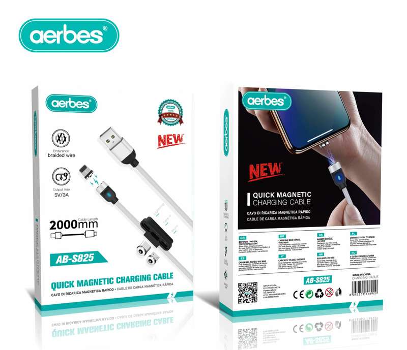 3 IN 1 Quick Charging Magnetic 5V 3A Cable - 2m - AB-S825