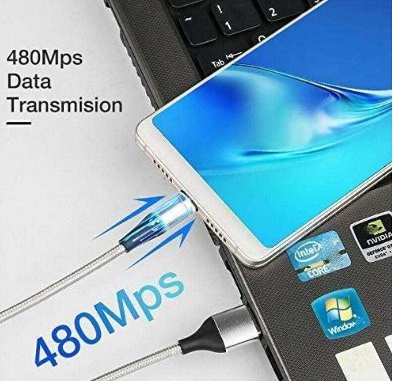 3 IN 1 Quick Charging Magnetic 5V 3A Cable - 2m - AB-S825