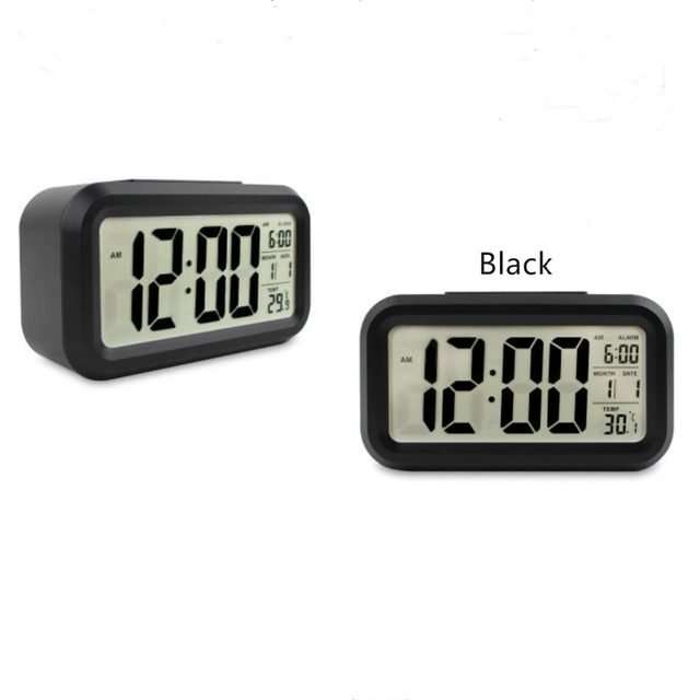 Electronic LED Alarm Clock with Temperature and Light Fashion Design