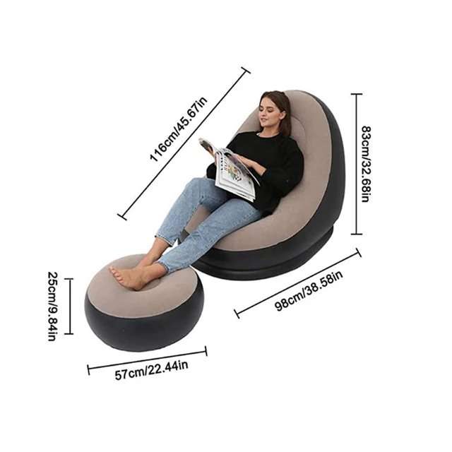 Lazy Inflatable Sofa - Sleeping Chair Flocking Single Seat