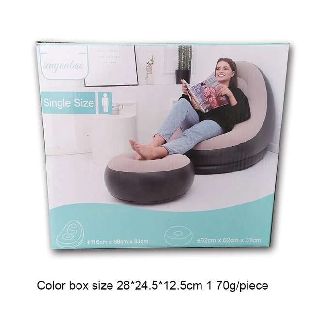 Lazy Inflatable Sofa - Sleeping Chair Flocking Single Seat