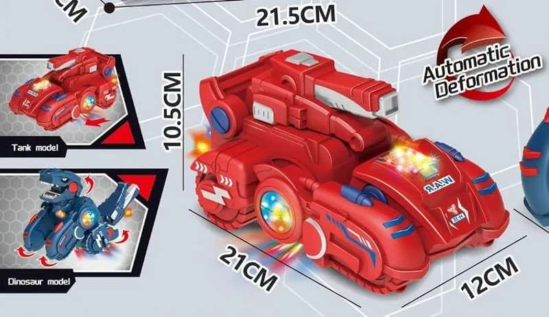 2 in 1 Automatic Dinosaur Transformer Car