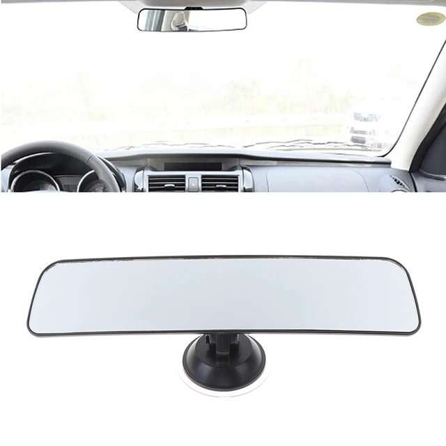 24*6cm Wide Angle Rear View Mirror with Suction Installation Car Interior Mirrors Rearview Mirror...