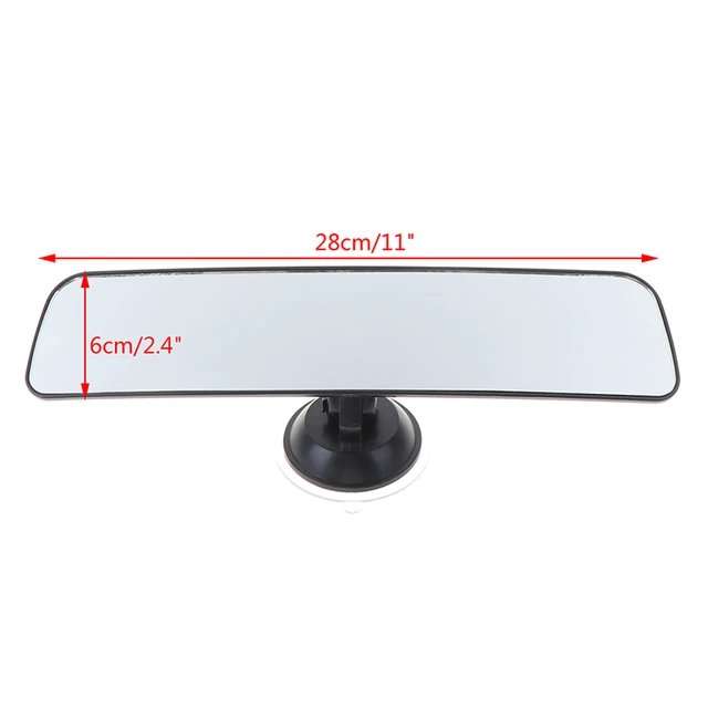 24*6cm Wide Angle Rear View Mirror with Suction Installation Car Interior Mirrors Rearview Mirror...