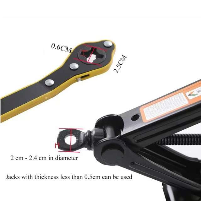 Car Jack Ratchet Wrench - Tire Wheel Lug Wrench - AUTO TOOL 360 °