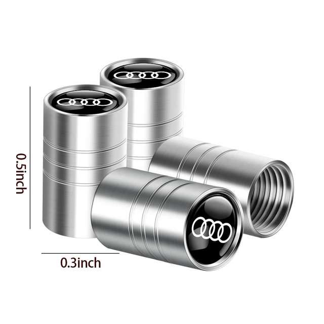 4 pcs Car valve stem caps cover For Audi - Alloy Steel