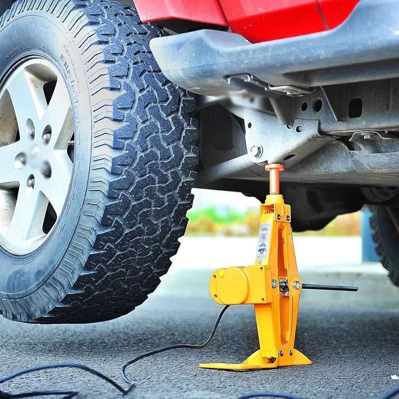 12V Car Electric Scissor Jack Lifting Set - Impact Wrench Tool Built-in Flash LED Light for Emerg...