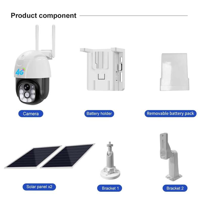 4G Solar Powered Dual Light Source 4G Outdoor Surveillance Camera V380pro App - VC8PT