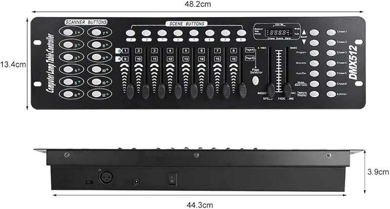 DMX Controller, 192 Channels DMX 512 Console 240 Scenes DJ Disco Equipment, DMX Lighting Consoles...
