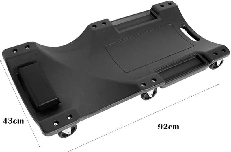 Heavy-Duty Mechanic Creeper with Wheels  Low-Profile Plastic Work Bed Cart