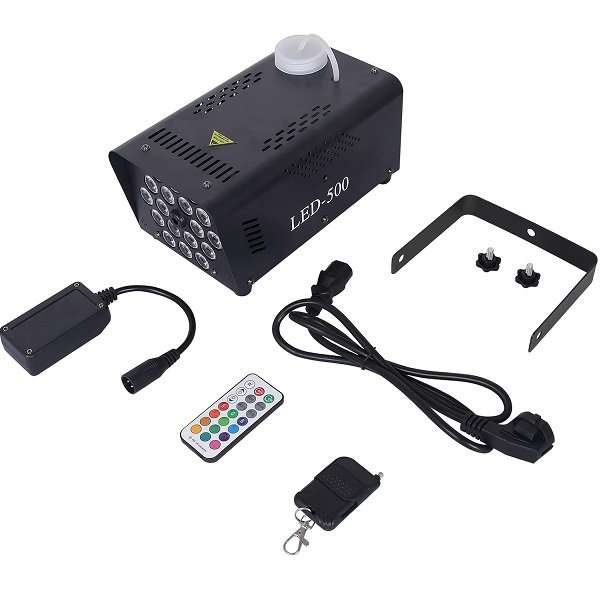 LED 500W Smoke Fog Machine - 18 LED Stage &amp; Two Remote Control