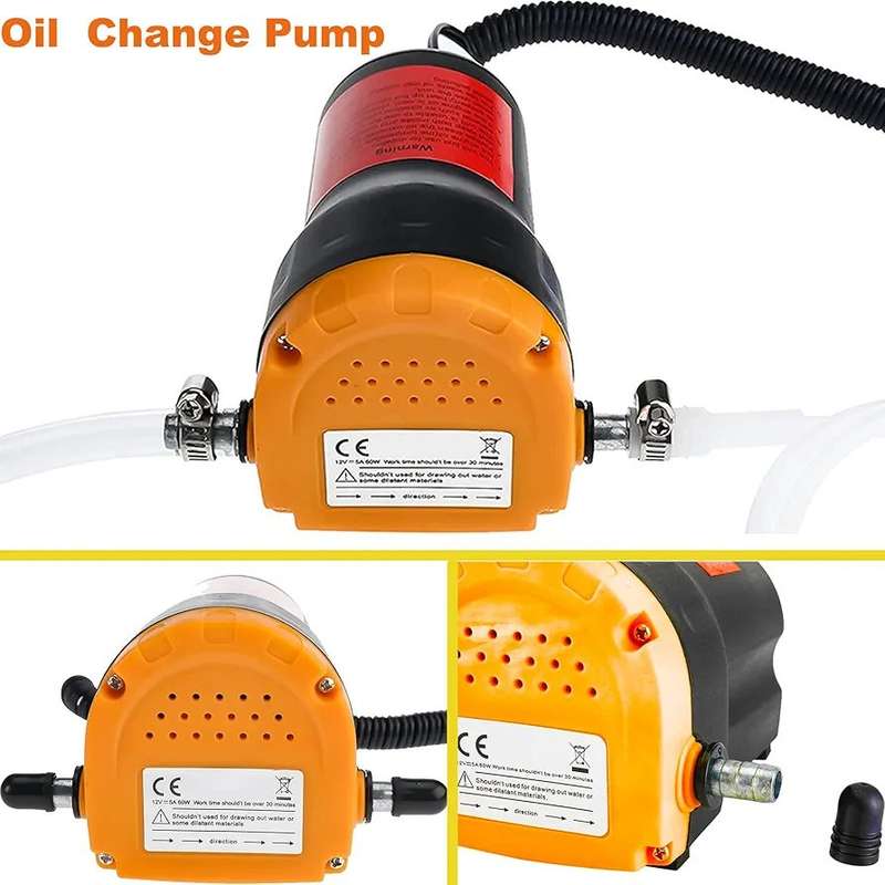 12V 60W Oil Change Pump Extractor Diesel Fluid Scavenge Suction Fuel Transfer Pump with Tubes