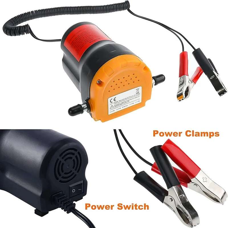 12V 60W Oil Change Pump Extractor Diesel Fluid Scavenge Suction Fuel Transfer Pump with Tubes