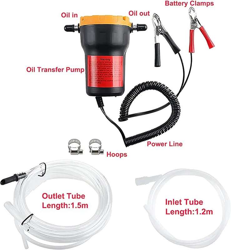 12V 60W Oil Change Pump Extractor Diesel Fluid Scavenge Suction Fuel Transfer Pump with Tubes