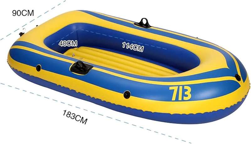 Inflatable Boat Set with Oars - Inflatable PVC Fish Boat