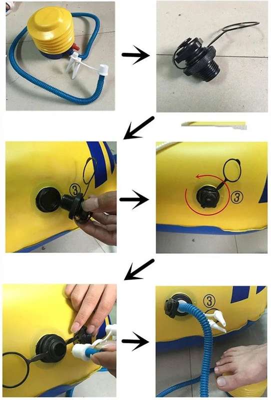Inflatable Boat Set with Oars - Inflatable PVC Fish Boat