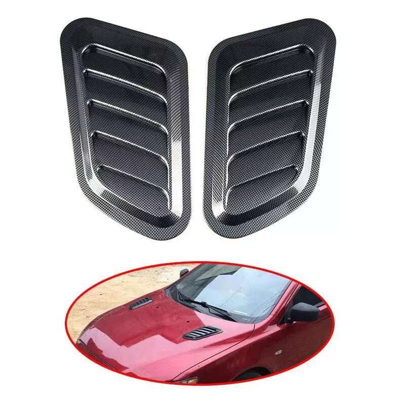Universal Car Tuning Hood Vents - Air Flow Intake Decoration Trim Cover Kit - 2PCS