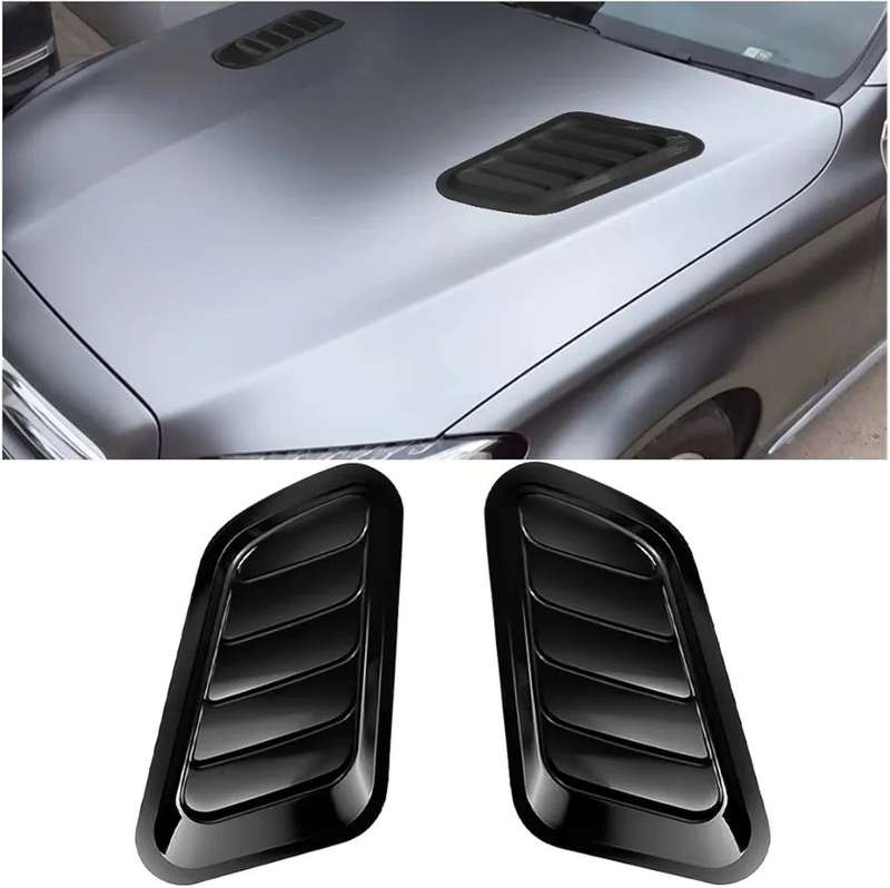 Universal Car Tuning Hood Vents - Air Flow Intake Decoration Trim Cover Kit - 2PCS