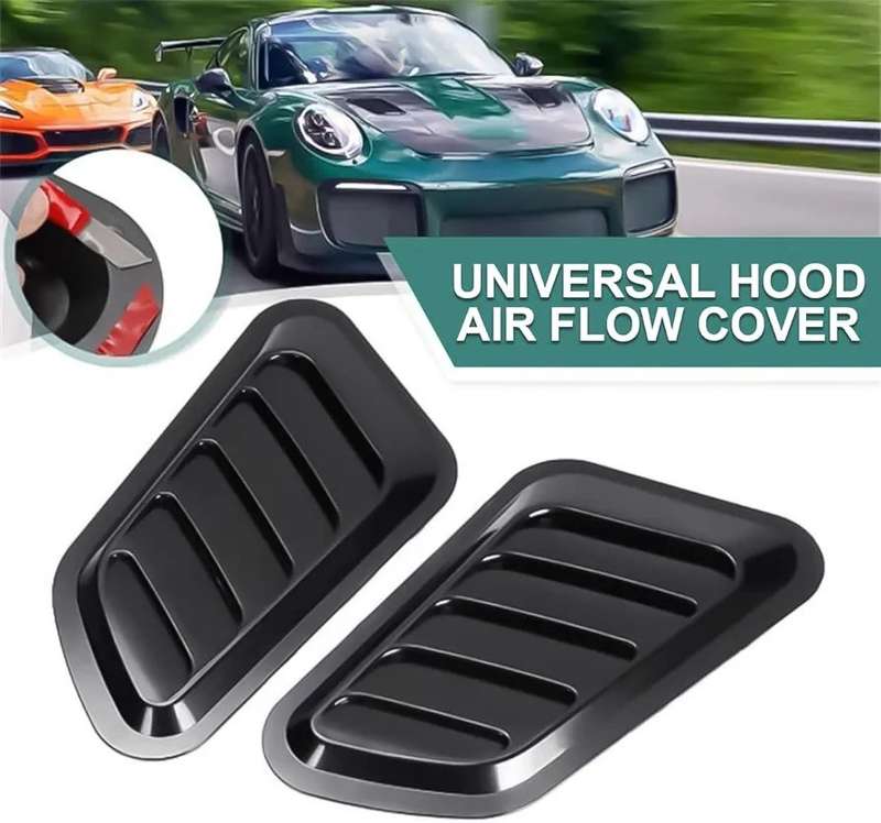 Universal Car Tuning Hood Vents - Air Flow Intake Decoration Trim Cover Kit - 2PCS